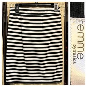 Black and White Striped Skirt
